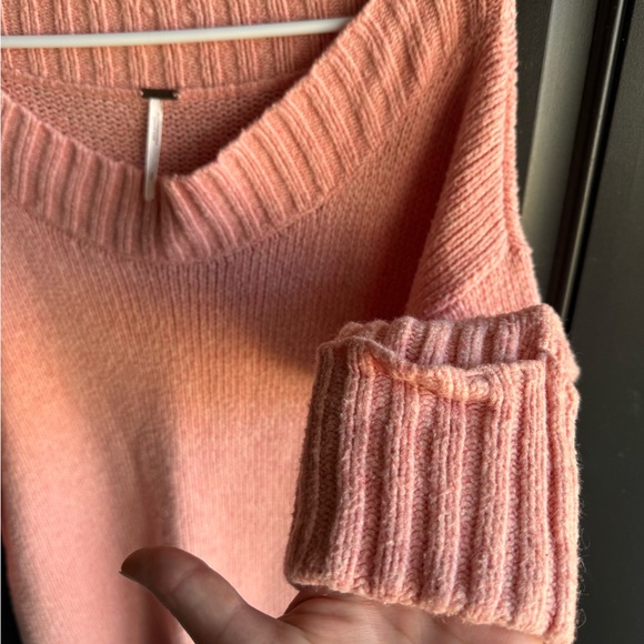 Free People Brookside Tunic Sweater light Pink Size Small - Picture 5 of 9